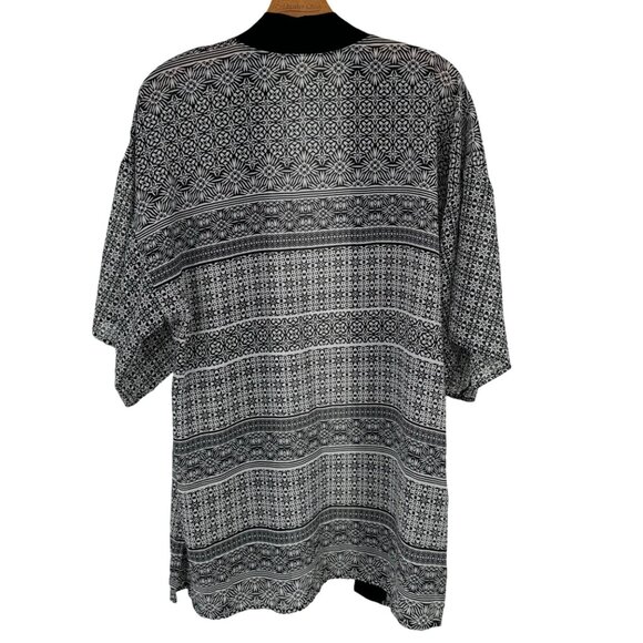 Kona Sol Womens Kimono Cardigan cover up swim Black Pattern Size S/M - Picture 8 of 10